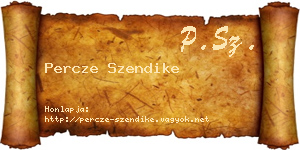 Percze Szendike névjegykártya